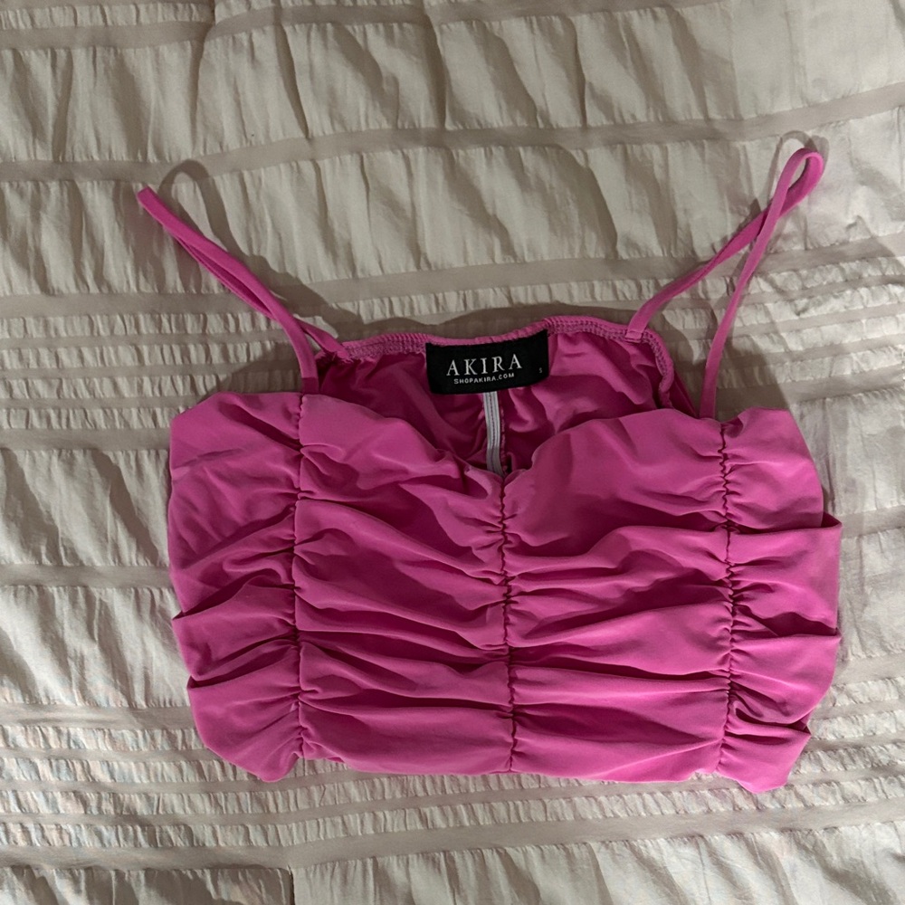 AKIRA Fuchsia Ruched Camisole